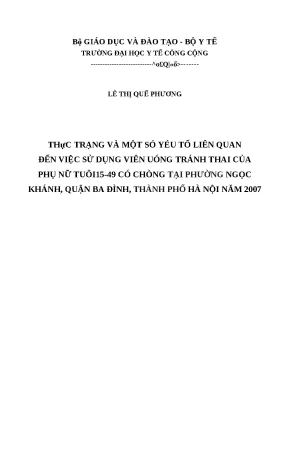 Nghiên cứu về việc sử dụng viên uống tránh thai của phụ