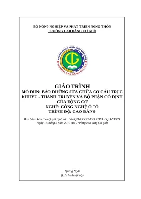 Giáo Trình Bảo Dưỡng và Sửa Chữa Cơ Cấu Trục Khuỷu và Bộ