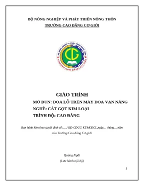 Giáo Trình Doa Lỗ Trên Máy Doa Vạn Năng Cho Nghề Cắt Gọt 