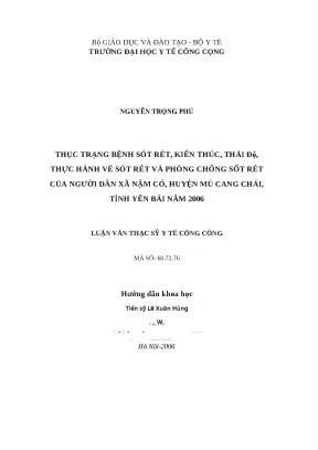 Thực trạng bệnh sốt rét và kiến thức phòng chống tại xã