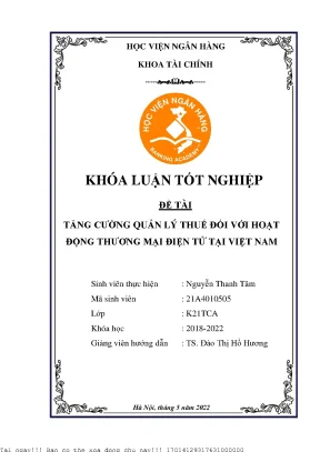 Quản Lý Thuế Hiệu Quả Cho Thương Mại Điện Tử Tại Việt Nam