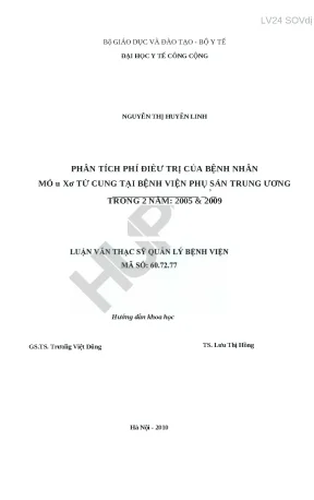 Phân Tích Chi Phí Điều Trị Bệnh Nhân Mổ U Xơ Tử Cung Tại