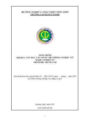 Giáo Trình Lắp Đặt và Vận Hành Hệ Thống Cơ Điện Tử Trung Cấp