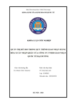 Quản Trị Rủi Ro Trong Giao Nhận Hàng Hóa Xuất Nhập Khẩu