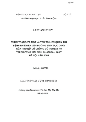 Thực trạng nhiễm khuẩn đường sinh dục dưới ở phụ nữ