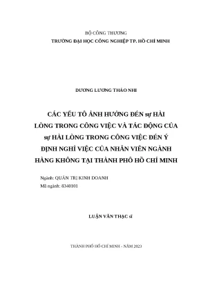 Nghiên cứu sự hài lòng trong công việc và ý định nghỉ