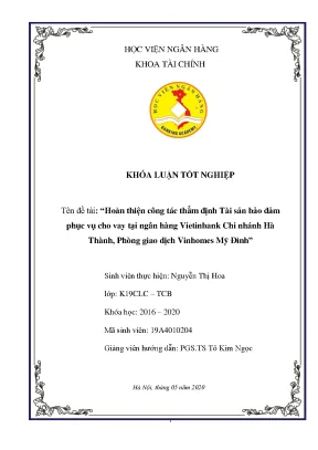 Cải Tiến Công Tác Thẩm Định Tài Sản Bảo Đảm Tại