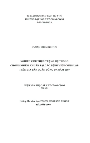 Đánh giá hệ thống chống nhiễm khuẩn tại bệnh viện công