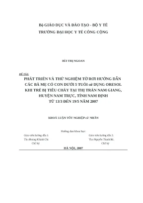 Hướng Dẫn Sử Dụng Oresol Cho Trẻ Dưới 5 Tuổi Bị Tiêu