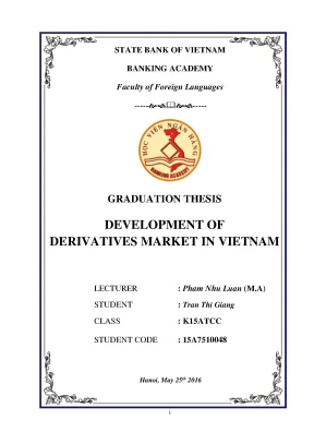 Phát Triển Thị Trường Hợp Đồng Tương Lai Tại Việt Nam: