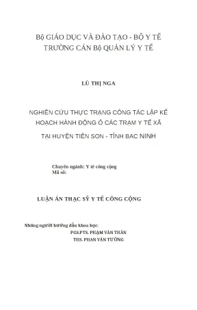 Đánh giá công tác lập kế hoạch hành động tại trạm y tế