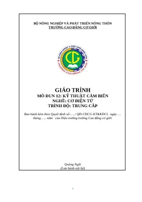 Giáo Trình Kỹ Thuật Cảm Biến Cơ Điện Tử Trung Cấp