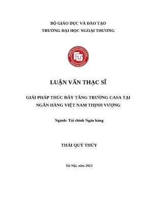 Giải pháp tăng trưởng CASA tại ngân hàng Việt Nam Thịnh