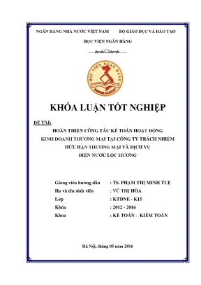 Hoàn Thiện Công Tác Kế Toán Hoạt Động Kinh Doanh Thương