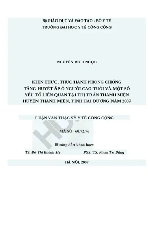Kiến Thức và Thực Hành Phòng Chống Tăng Huyết Áp ở Người