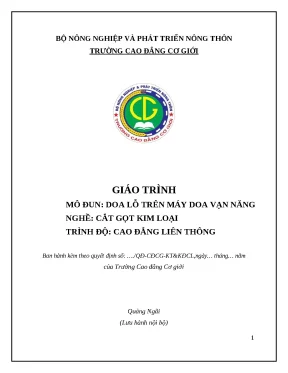 Giáo Trình Doa Lỗ Trên Máy Doa Vạn Năng Trong Nghề Cắt 