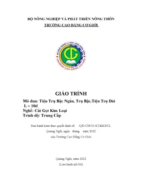 Giáo Trình Tiện Trụ Bậc Ngắn và Dài cho Nghề Cắt Gọt Kim 