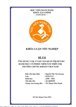 Quản Trị Rủi Ro Danh Mục Cổ Phiếu Niêm Yết Tại Việt Nam: