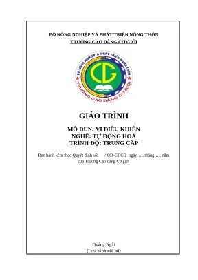 Giáo Trình Vi Điều Khiển Tự Động Hóa Trung Cấp