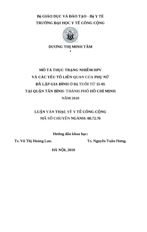 Thực trạng nhiễm HPV và yếu tố liên quan ở phụ nữ từ