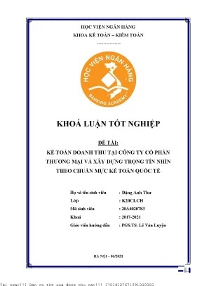 Kế Toán Doanh Thu Theo Chuẩn Mực Quốc Tế Tại Công Ty