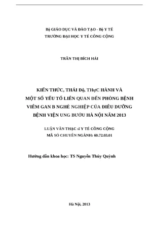 Nghiên cứu Kiến thức và Thái độ của Điều dưỡng về Phòng
