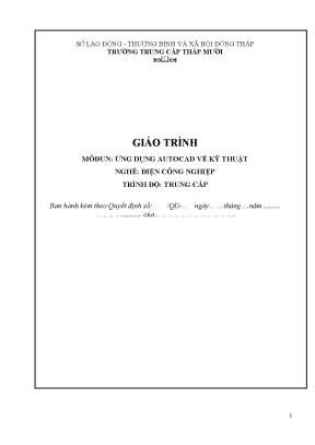 Giáo Trình Autocad Vẽ Kỹ Thuật Ngành Điện Công Nghiệp