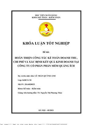 Cải Tiến Kế Toán Doanh Thu và Chi Phí tại Công Ty Phần