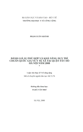Đánh giá khả năng duy trì chuẩn quốc gia về y tế tại