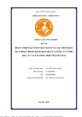 Cải Tiến Kế Toán Bán Hàng và Đánh Giá Kết Quả Kinh Doanh