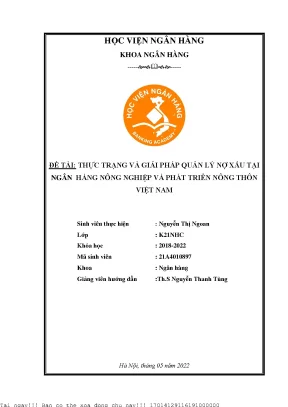 Giải pháp quản lý nợ xấu tại Agribank Việt Nam