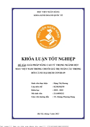 Nâng cao tỷ trọng ngành dệt may Việt Nam trong chuỗi giá