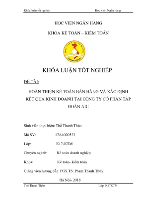 Hoàn thiện kế toán bán hàng và xác định kết quả kinh