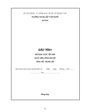 Giáo Trình Thực Tập Hàn Nghề Điện Công Nghiệp