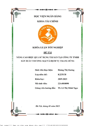 Tối Ưu Hiệu Quả Sử Dụng Tài Sản Tại Công Ty Trang Dũng