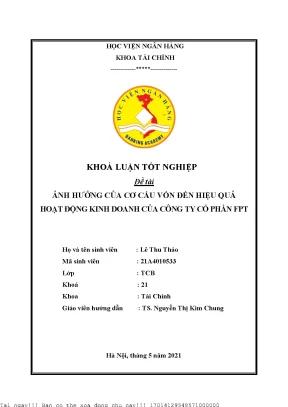 Cơ cấu vốn và hiệu quả kinh doanh của công ty cổ phần FPT
