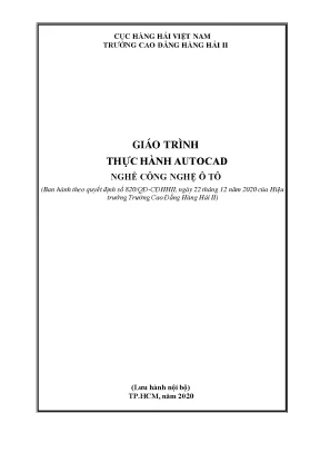 Giáo Trình Thực Hành AutoCAD Nghề Công Nghệ Ô Tô