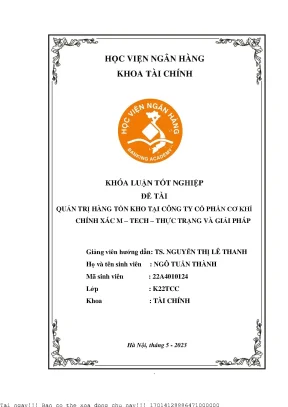 Giải pháp quản trị hàng tồn kho hiệu quả tại M-Tech