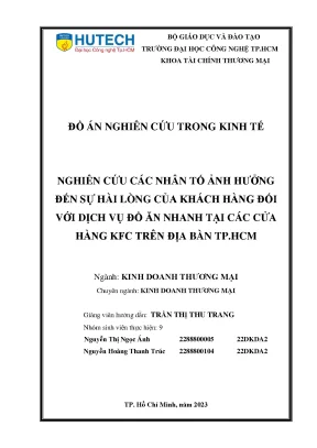 Nghiên Cứu Sự Hài Lòng Của Khách Hàng Đối Với Dịch Vụ Đồ