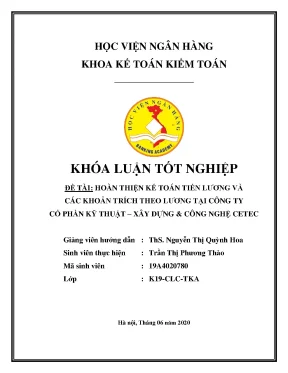 Hoàn thiện kế toán tiền lương tại CETEC: Giải pháp và