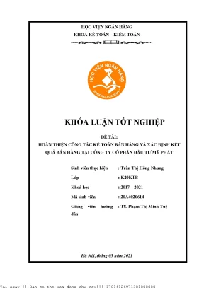 Cải Tiến Kế Toán Bán Hàng và Đánh Giá Kết Quả Tại Công