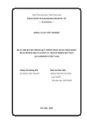 Quản Trị Rủi Ro Trong Nhập Khẩu Đường Bộ Từ Trung Quốc -