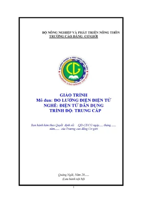 Giáo Trình Đo Lường Điện - Điện Tử Dành Cho Học Sinh 