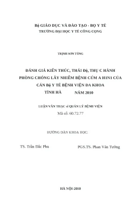 Đánh Giá Kiến Thức và Thái Độ Phòng Chống Lây Nhiễm Cúm