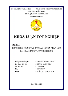 Hoàn thiện công tác đào tạo nguồn nhân lực tại Ngân hàng
