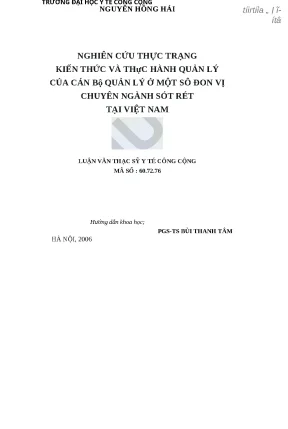 Nâng cao năng lực quản lý cán bộ trong phòng chống sốt