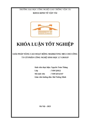 Giải Pháp Nâng Cao Hoạt Động Marketing Mix Cho LT Group