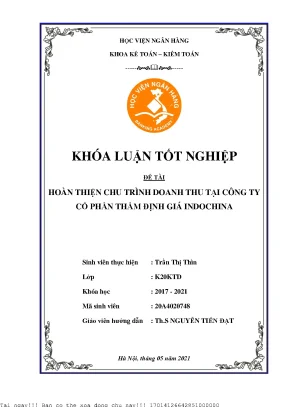 Cải Tiến Chu Trình Doanh Thu Tại Công Ty Cổ Phần Thẩm