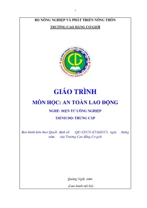 Giáo Trình An Toàn Lao Động Ngành Điện Tử Công Nghiệp
