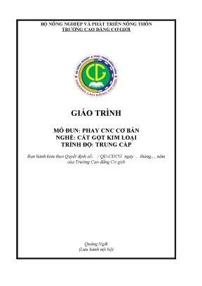 Giáo Trình Phay CNC Cơ Bản - Đào Tạo Nghề Cắt Gọt Kim Loại